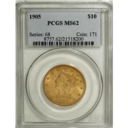 1905 $10 MS62 PCGS