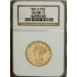 1906-O $10 AU58 NGC