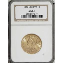 1907 $10 MS61 NGC