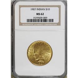 1907 $10 No Periods MS62 NGC