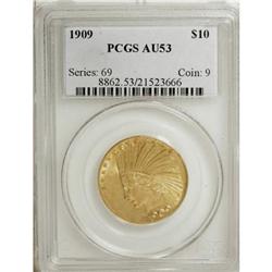 1909 $10 AU53 PCGS