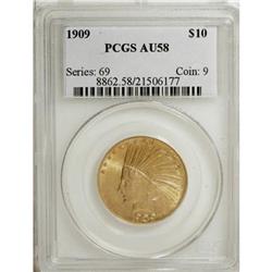 1909 $10 AU58 PCGS