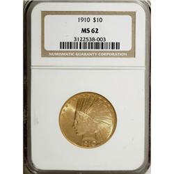 1910 $10 MS62 NGC
