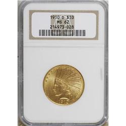 1910-D $10 MS62 NGC