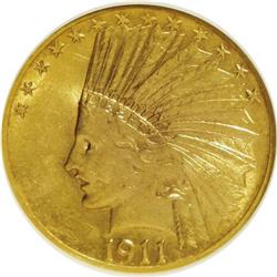 1911 $10 AU55 NGC