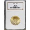 Image 1 : 1911 $10 MS60 NGC