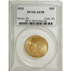 1913 $10 AU58 PCGS