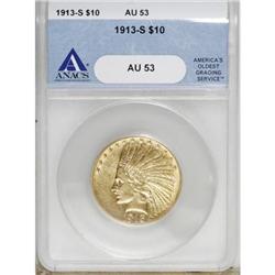 1913-S $10 AU53 ANACS