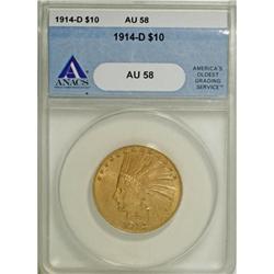1914-D $10 AU58 ANACS