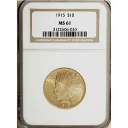 1915 $10 MS61 NGC