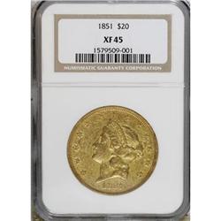 1851 $20 XF45 NGC