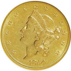 1854 $20 Small Date AU53 NGC