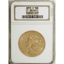1858-S $20 XF40 NGC