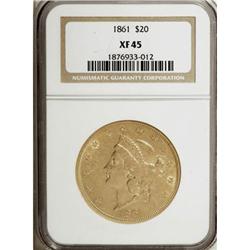 1861 $20 XF45 NGC