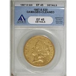 1867-S $20 XF45 ANACS