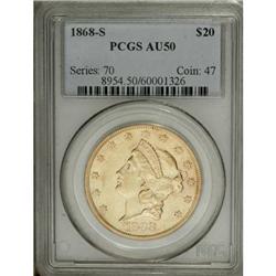 1868-S $20 AU50 PCGS