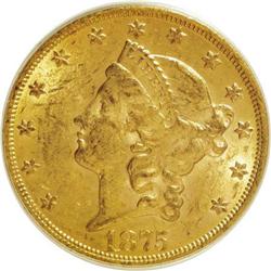 1875 $20 AU58 PCGS