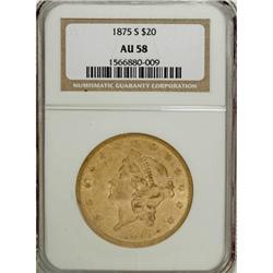 1875-S $20 AU58 NGC
