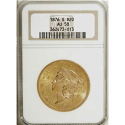 1876-S $20 AU58 NGC