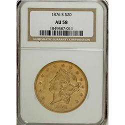 1876-S $20 AU58 NGC