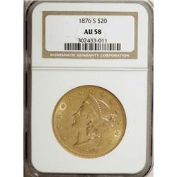 1876-S $20 AU58 NGC