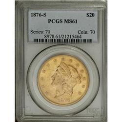1876-S $20 MS61 PCGS