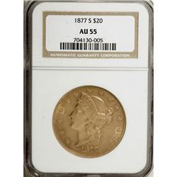 1877-S $20 AU55 NGC