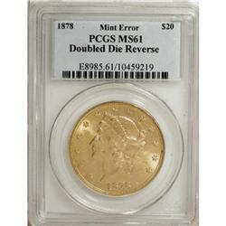 1878 $20 MS61 PCGS