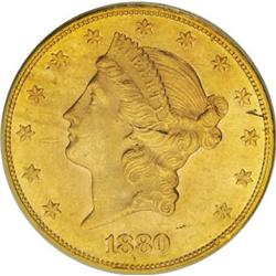 1880-S $20 MS60 PCGS