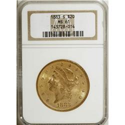 1883-S $20 MS61 NGC