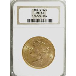 1885-S $20 MS61 NGC