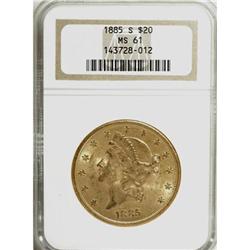 1885-S $20 MS61 NGC