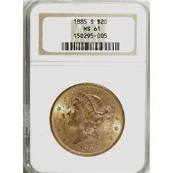 1885-S $20 MS61 NGC