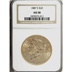 1887-S $20 AU58 NGC