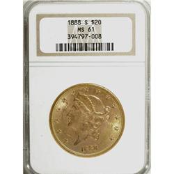 1888-S $20 MS61 NGC