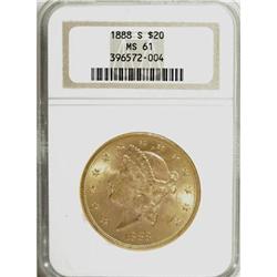 1888-S $20 MS61 NGC