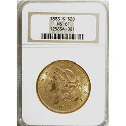 1888-S $20 MS61 NGC