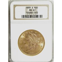 1889-S $20 MS61 NGC