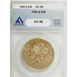 1890-S $20 AU58 ANACS