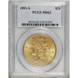1891-S $20 MS62 PCGS