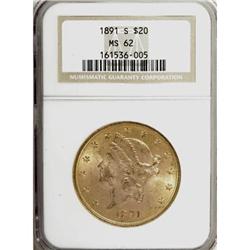 1891-S $20 MS62 NGC