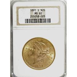 1891-S $20 MS62 NGC