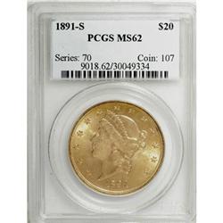 1891-S $20 MS62 PCGS