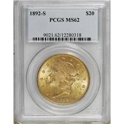 1892-S $20 MS62 PCGS