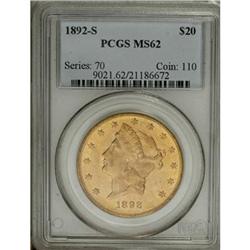 1892-S $20 MS62 PCGS