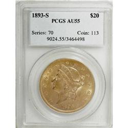 1893-S $20 AU55 PCGS