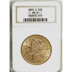 1893-S $20 MS61 NGC