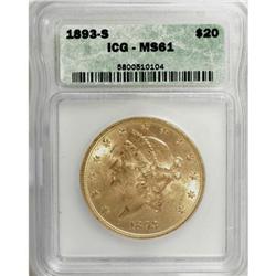 1893-S $20 MS61 ICG