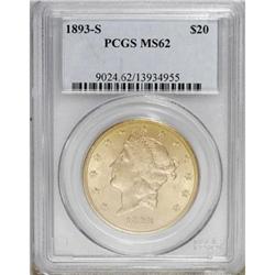 1893-S $20 MS62 PCGS