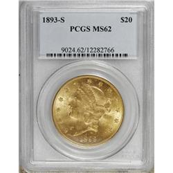 1893-S $20 MS62 PCGS